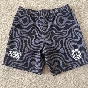 Youth Overtime Black and Gray Patterned Shorts